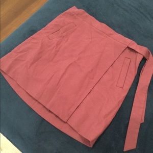 J. Crew burgundy wrap skirt with tie